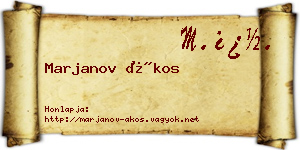 Marjanov Ákos névjegykártya